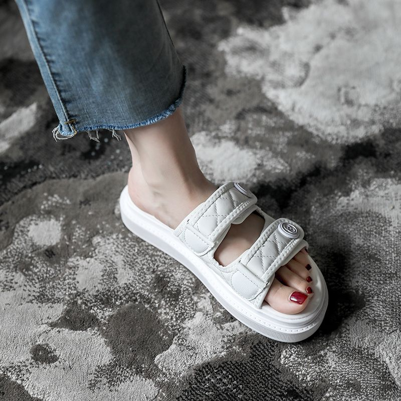 Xiaoxiangfeng sandálias 2024 novo verão estilo de fadas plataforma sola grossa aumento velcro sapatos femininos romanos_voghion.com