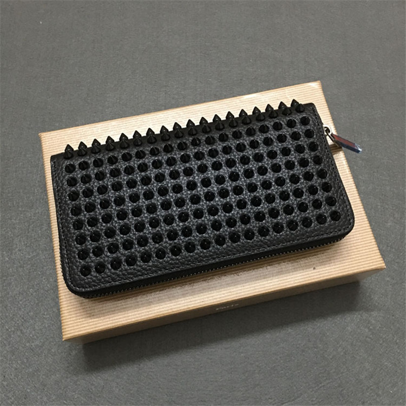 2022 neue Marke Design Punk Lange Zipper Niet Brieftasche Top Qualität Männer Frauen PU Leder Geldbörse_voghion.com