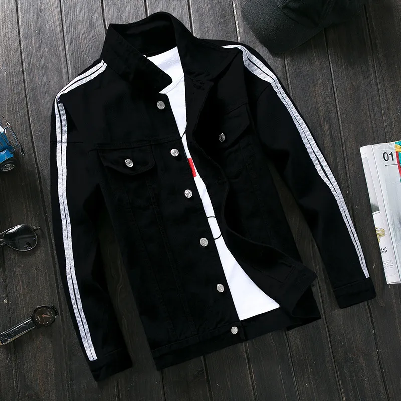 Men's Jackets Spring 2022 Red Pink Black Jeans Jacket Men Slim Streetwear Ripped Denim Hoodie Hip Hop Bomber Homme_voghion.com