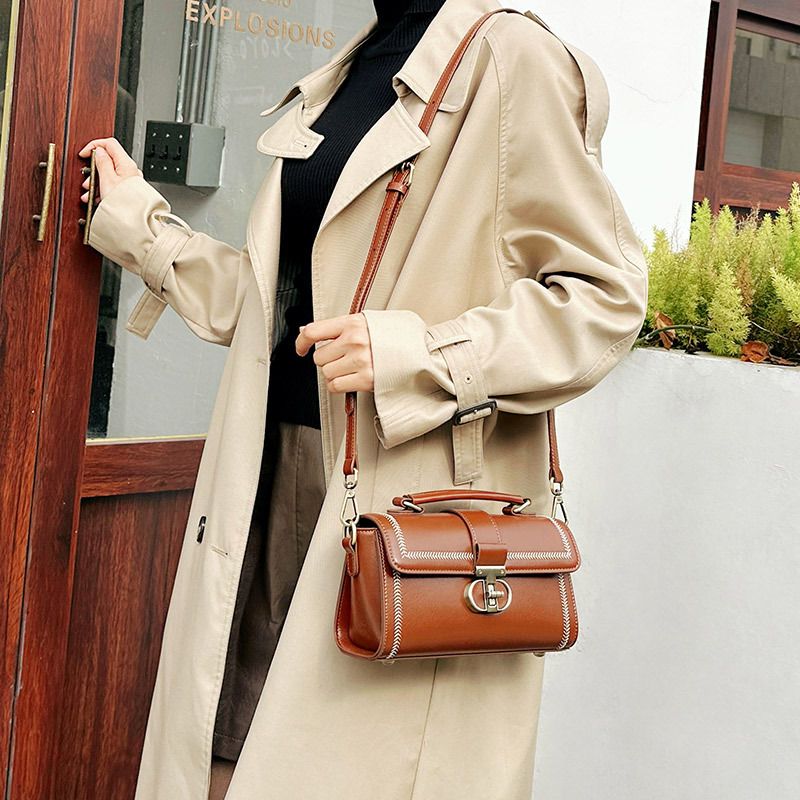 Niche Genuine Leather Women's Crossbody Ladies' Shoulder Summer Autumn Commuting Cowhide Cambridge Bag_voghion.com