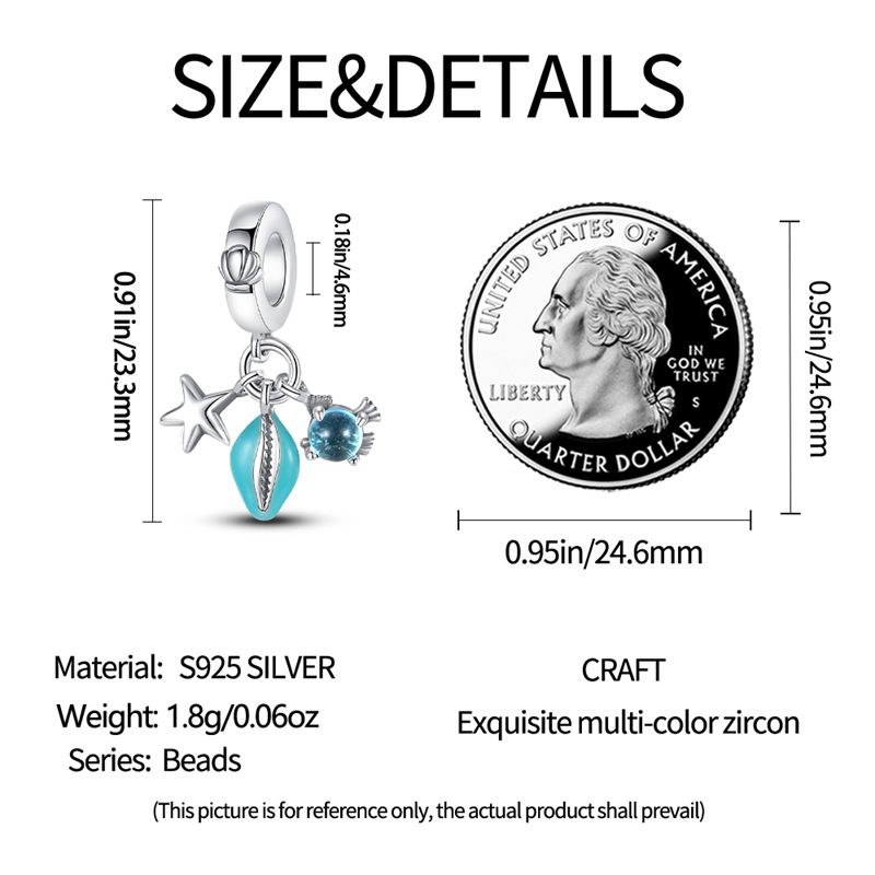 Women's Jewelry Luminous Ocean Style Shell Crab Dolphin Starfish Turtle Pendant Silver Plated DIY Jewelry Accessories Beads_voghion.com