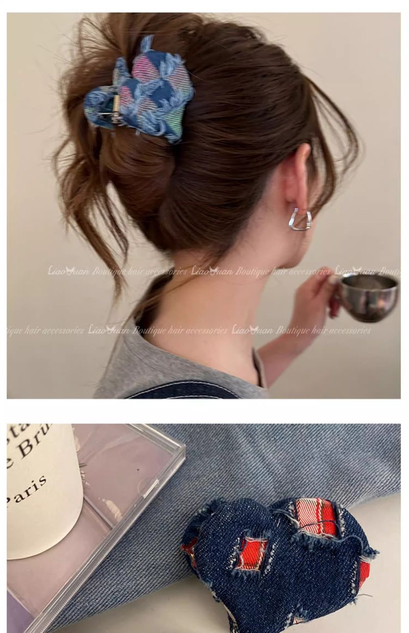 Niche design haute queue de cheval pince à saisir femme 2024 nouvelle haut de gamme amour demi cravate épingle à cheveux arrière tête requin pince_voghion.com