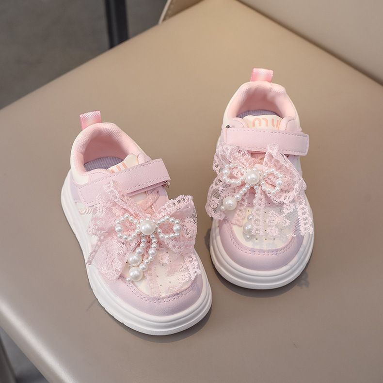 SHLIANG Mädchen Prinzessin Schuhe Rosa Niedliche Turnschuhe Schleife Weiche Sohle Kleinkind Schuhe Mode Bequeme Alltagskleidung Kinderschuhe Y0680_voghion.com