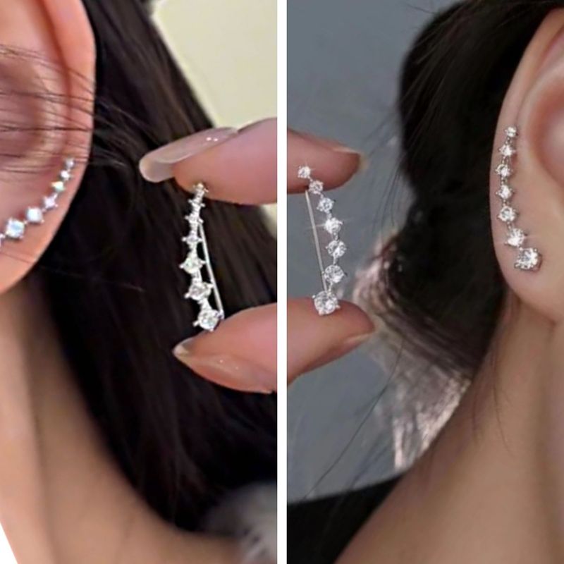 Zircone Super Flash Donna 2024 Luce Lusso Premium Earnail Design Clip Ossea Temperamento Orecchio Gioiello_voghion.com