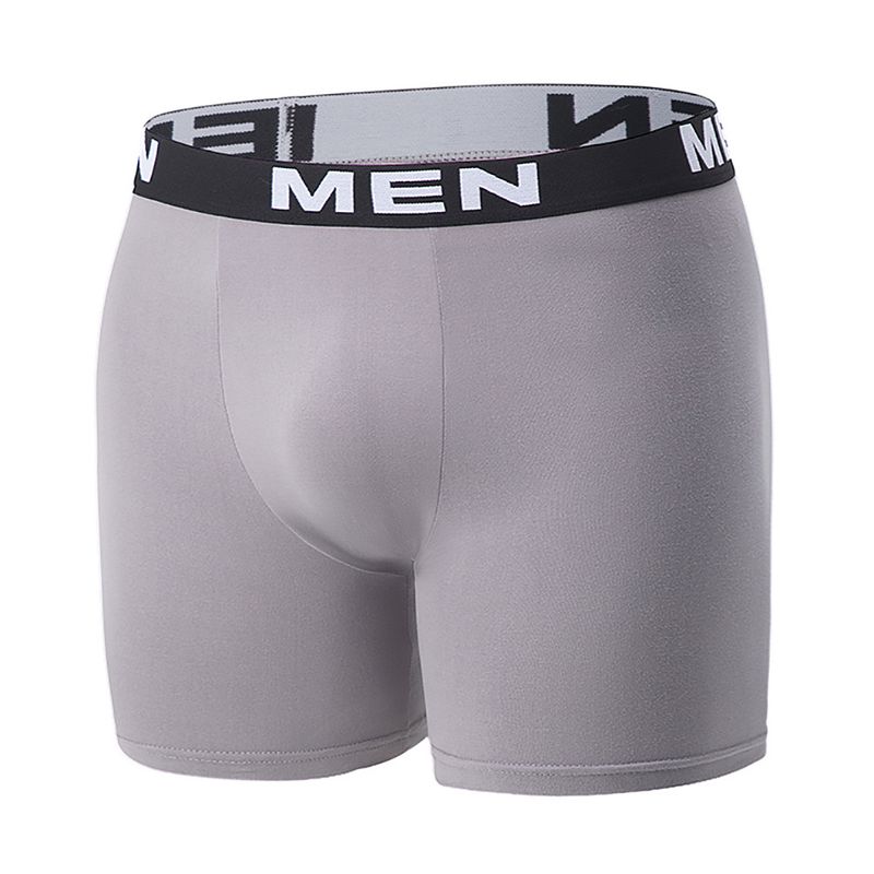Overseas Platform 7 Pieces Men's Solid Color Fashion Basic Underwear Large Size Youth Versatile Long Boxer Briefs_voghion.com