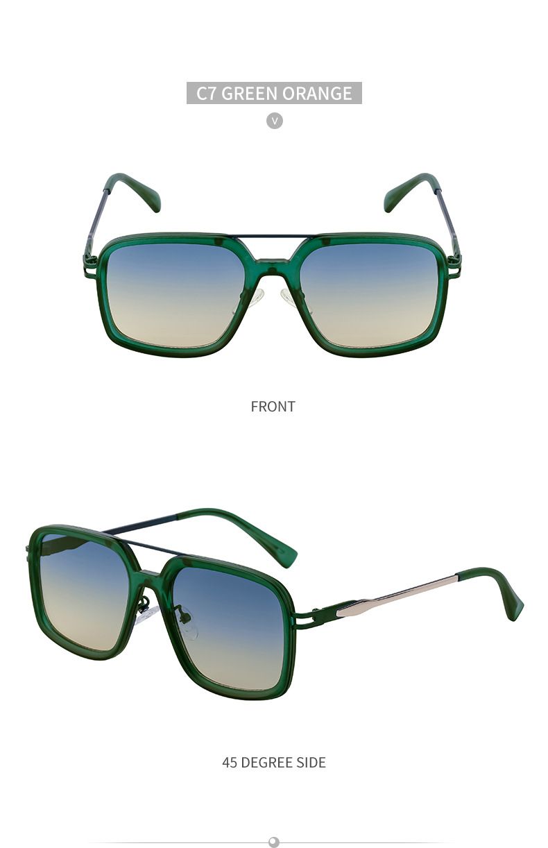 Occhiali da sole con montatura quadrata retrò da uomo per guida all'aperto Occhiali da sole protettivi UV da uomo_voghion.com