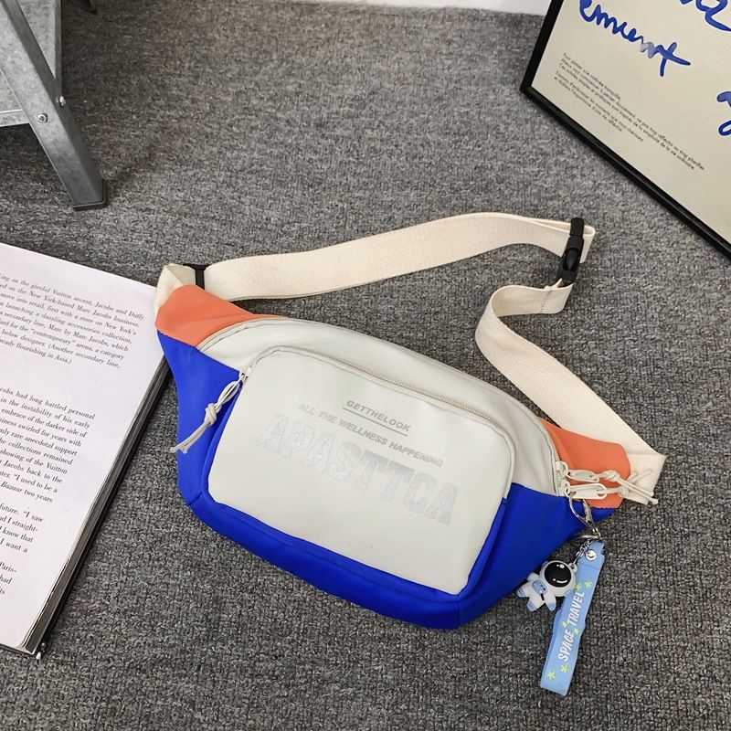 Zaino sportivo da uomo di marca alla moda, piccolo, con tracolla a spalla e motivo color block per studenti_voghion.com