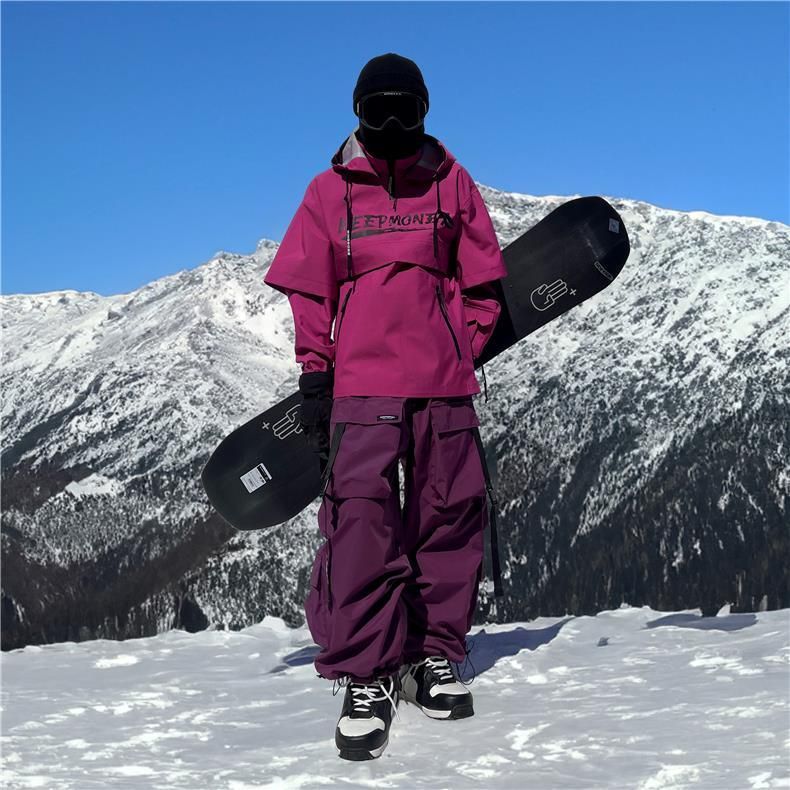 Nuovo set di abiti da sci da uomo e da donna in stile americano, tendenza moda snowboard, pantaloni da sci all'aperto, 2025_voghion.com
