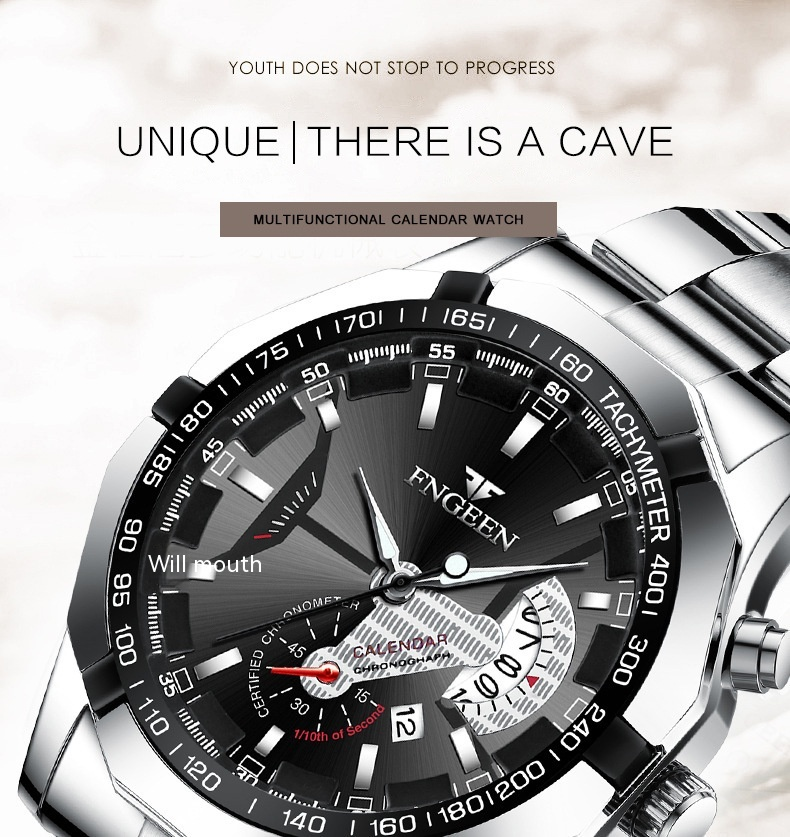 2023. gada jauns, karsti pārdots Fenzun rokas pulkstenis, ūdensizturīgs daudzfunkcionāls pulkstenis, liels ciparnīcas pulkstenis, liels jauns kalendāra kvarca vīriešu pulkstenis_voghion.com