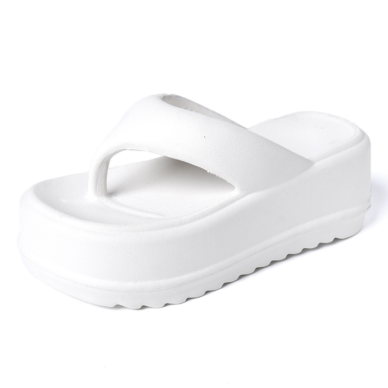 EVA thick-soled high-heeled flip-flops women's non-slip soft bottom stepping on feces feeling pinch-toe flip-flops for women_voghion.com