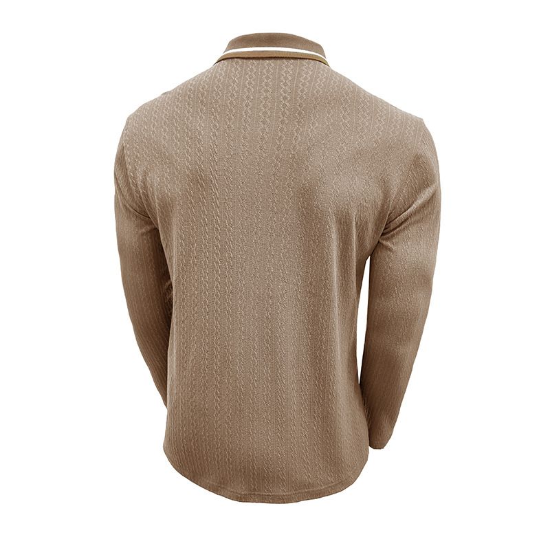 Polo da uomo a maniche lunghe in lana per l'autunno e l'inverno_voghion.com