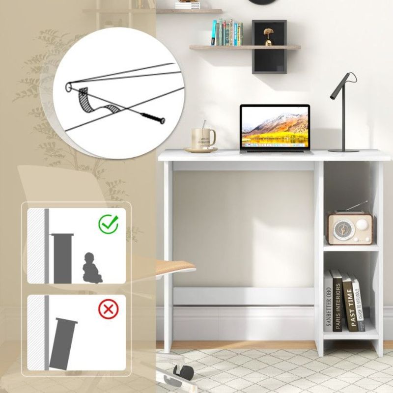 Computer Small Adjustable Desk And Storage With Shelf_voghion.com