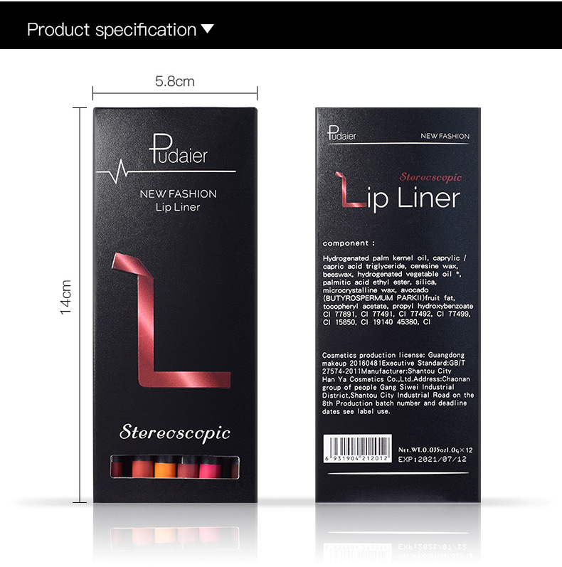 12 Farben Lipliner Wasserdichter und schwer zu verblassender matter Lippenstift aus Samt_voghion.com