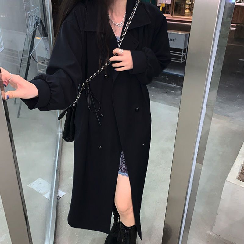 Cappotto lungo da donna 2021 autunno nuovo stile elegante ampio e snellente casual versione coreana trench sopra il ginocchio_voghion.com