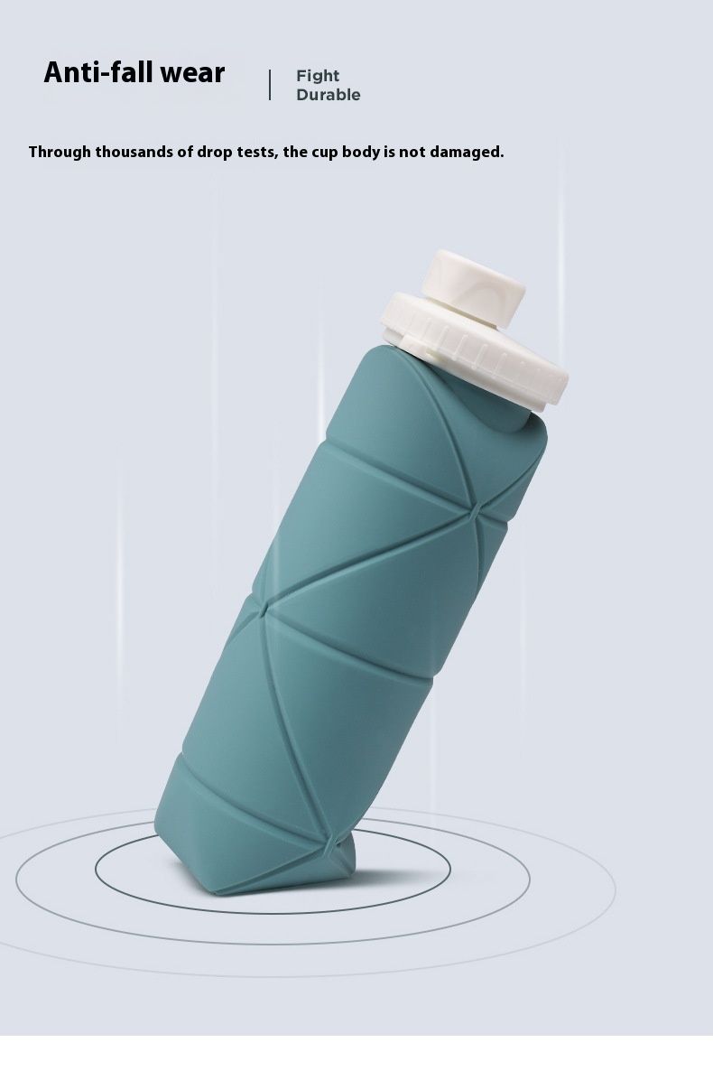 Bottiglia d'acqua portatile e pieghevole in silicone per bicicletta, fitness, sport all'aria aperta, anti-goccia, resistente, regalo_voghion.com