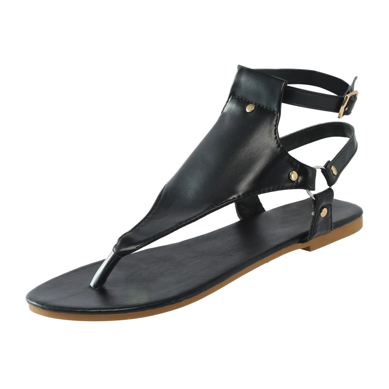 Summer Frae Flats Pantoffelen PU Lieder Flip Flops Riemeschnall Fraeschong 2024 Nei Rom Moud Fraesandalen_voghion.com