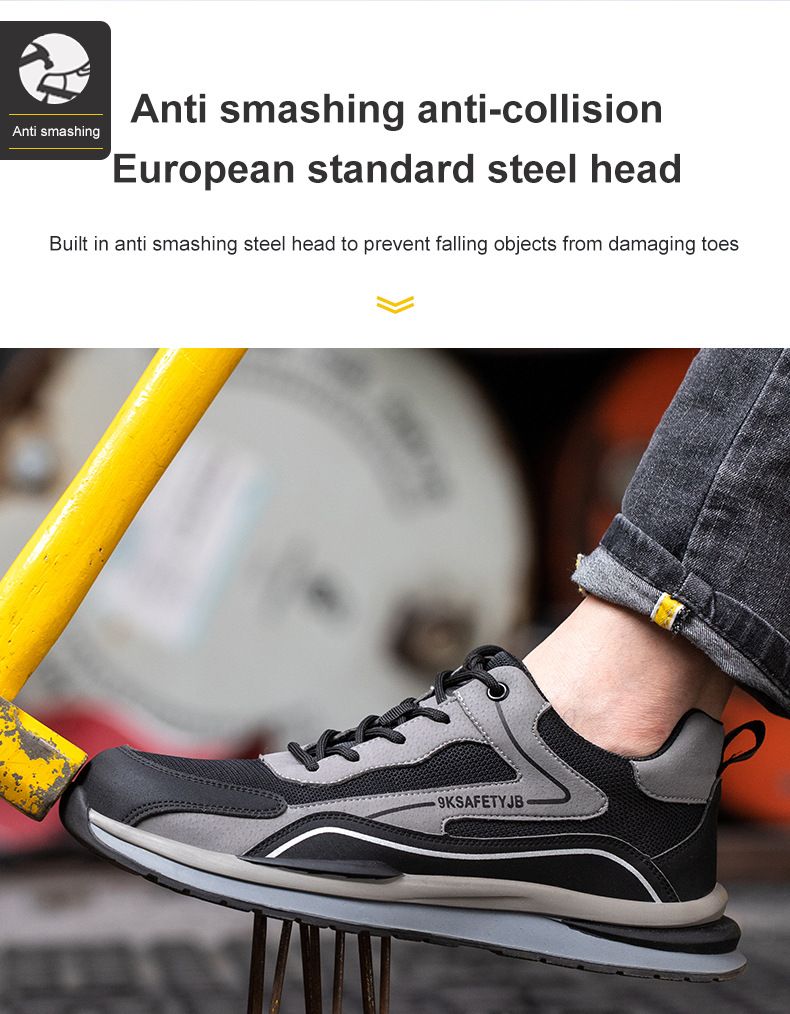 Arbeidsbeschermingsschoenen, anti-impact en anti-lek veiligheidsschoenen voor heren, ademend, lichtgewicht en slijtvast_voghion.com