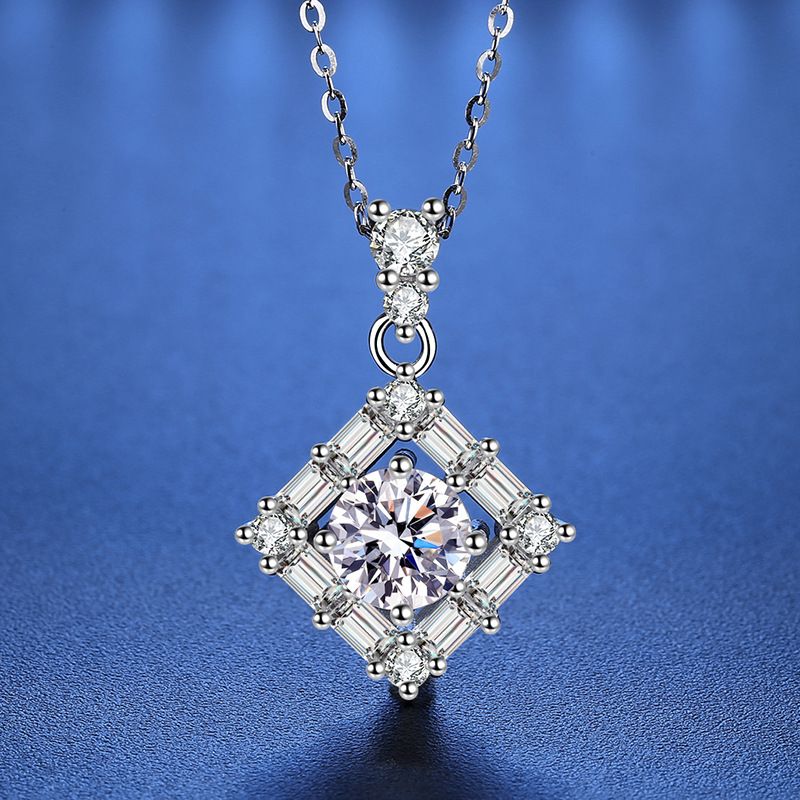 Tancise Luxus-Persönlichkeits-Silber-Moissanit-Anhänger-Halskette für Damen, klassisches Tide-Party-Geschenk_voghion.com