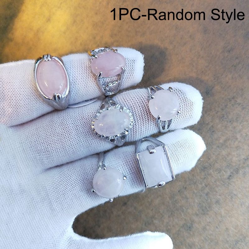 Natural gemstone alloy rings in different colors_voghion.com