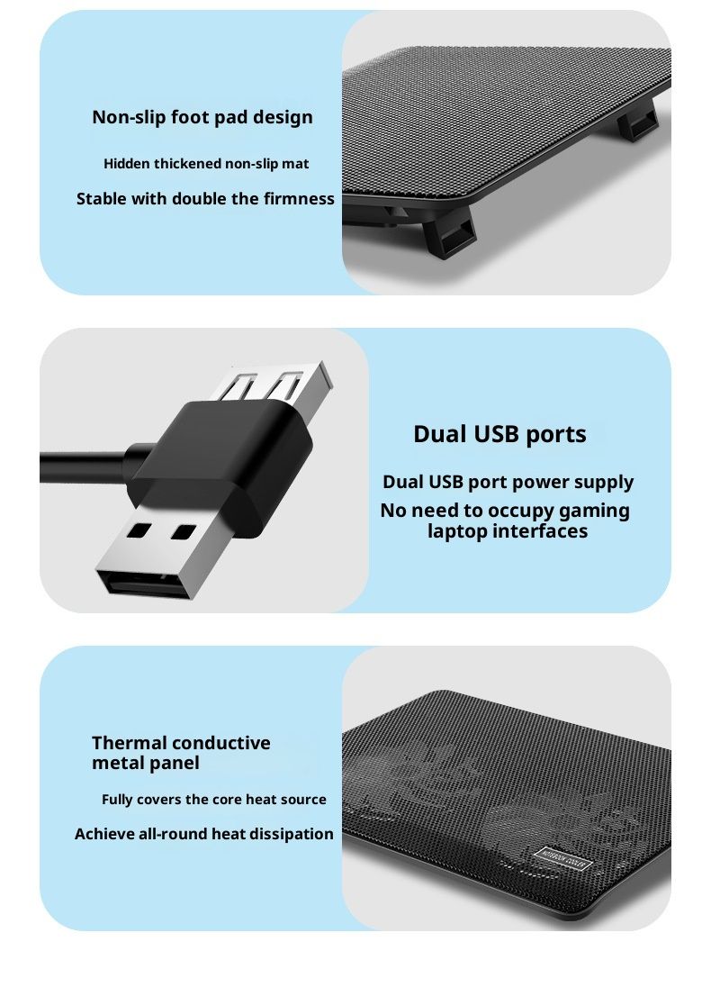 NeoGear NeoGear Cooler 14 pollici 15 pollici Potente base di raffreddamento silenziosa per laptop Disponibile_voghion.com