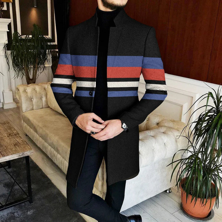 2024 autumn new mid length cardigan windbreaker long sleeved jacket men's_voghion.com