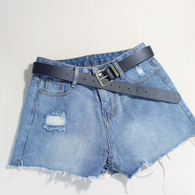 Premium PU-læderbælte - Slank kaffebrun linning til kvinder | Justerbar spænderem til jeans og kjoler (2,2 cm bredde, vegansk læder)_voghion.com