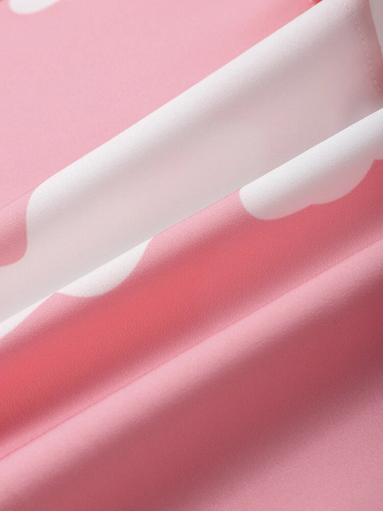 Camicia da uomo a maniche corte piccola nuvola fresca allentata Camicia da spiaggia Sky_voghion.com