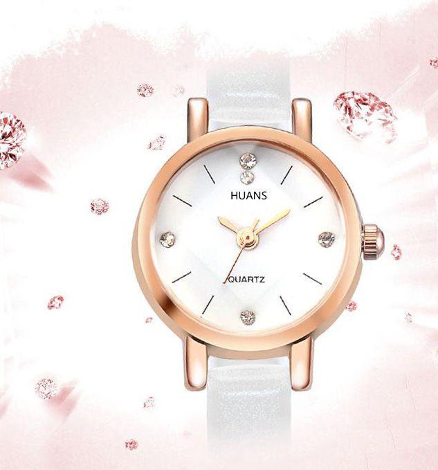 ins stile piccolo quadrante sottile cinturino in PU orologio al quarzo orologio da studente orologio da donna set regalo_voghion.com