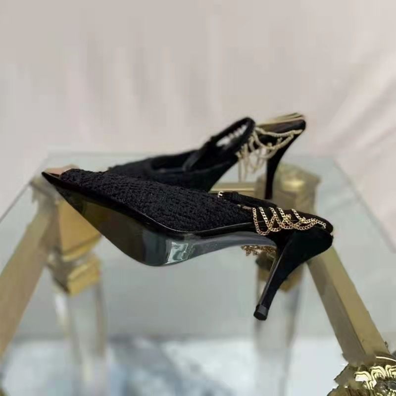 2025 New Pointed Stiletto High Heels Shallow Mouth Backless Closed Sandals Height Increasing Metal Toe Sexy Women's_voghion.com