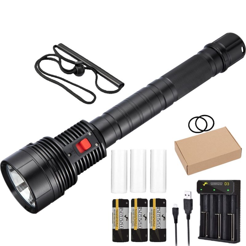 Torcia elettrica potente a LED a lungo raggio per immersioni subacquee, luce subacquea professionale 26650_voghion.com