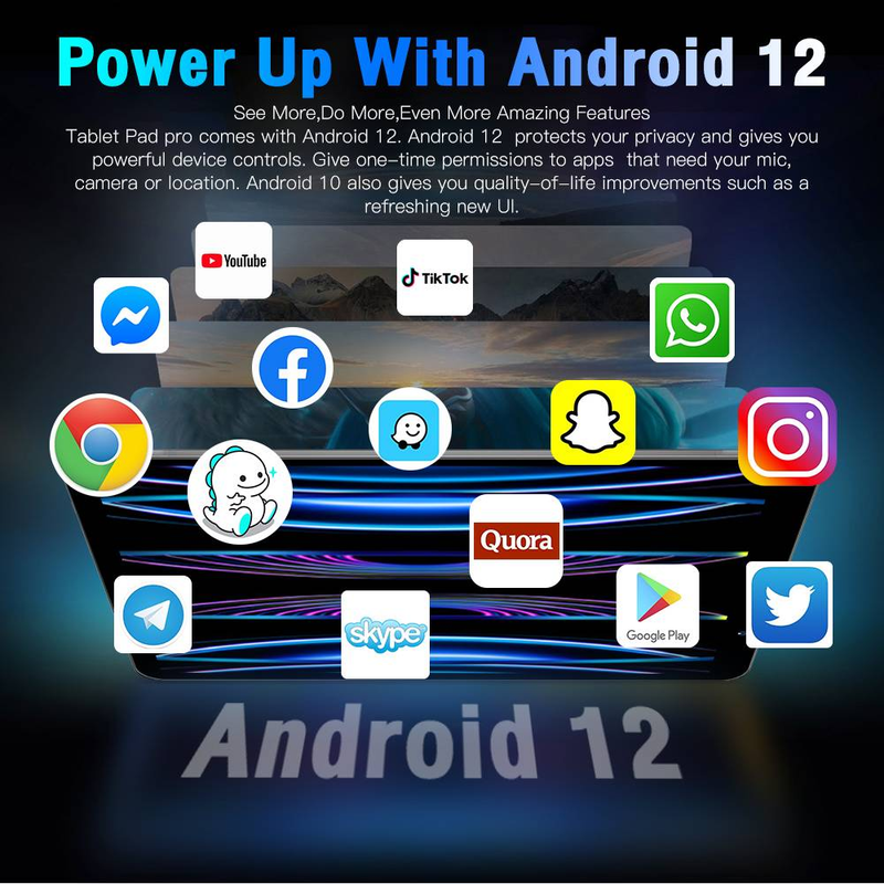 Tablette TAB14 8 pouces 1440x3040, Android 10.0, 16+1 To, 10 cœurs, appareil photo 16+32 MP, Type-C, 5G, batterie 8800 mAh_voghion.com