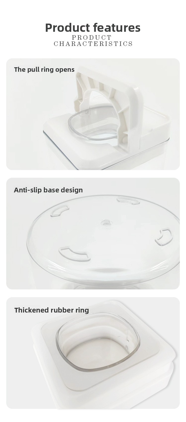 Airtight Food Storage Containers - Kitchen Pantry Organizers For Grains Snacks & Tea (Set Of 6 BPA-Free Plastic)_voghion.com