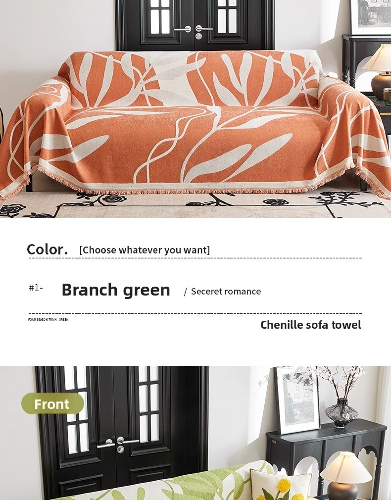 Abstract Geometric Chenille Sofa Cover - Modern Thickened Slipcover (Non-Slip Full Coverage Premium Textured Fabric)_voghion.com