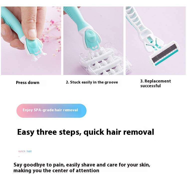 Women's Hair Trimmer For Bikini, Underarms & Legs - Reusable Stainless Steel Razor With Ergonomic Handle - Painless & Smooth Shaving_voghion.com