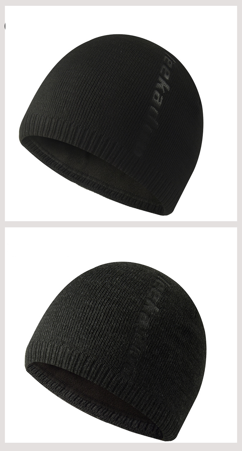 New Autumn And Winter Embossed Knitted Hat Cold Hat Skateboard Cap Plus Velvet Warm Wool Hat Winter Cycling Hat_voghion.com