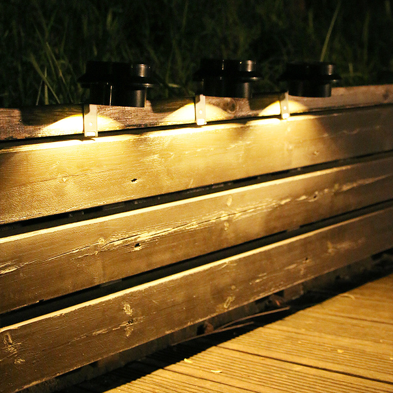 Lámpara solar de pared de 13 LED para jardín, impermeable, para exteriores, con sensor de movimiento, diseño redondo en carcasa blanca y negra._voghion.com
