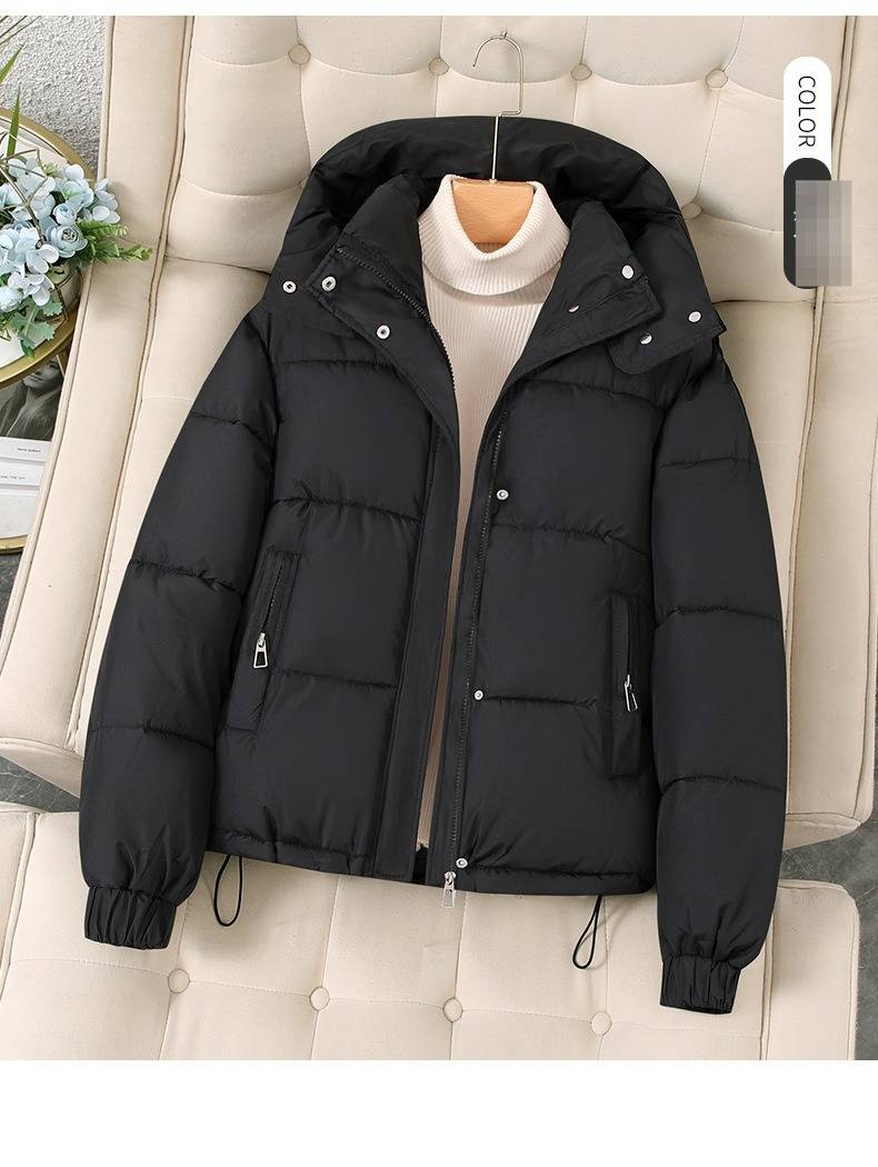 Women's Short Puffer Jacket With Hood - Lightweight Warm Winter Coat For Petite To Plus Size, Casual & Elegant Style_voghion.com