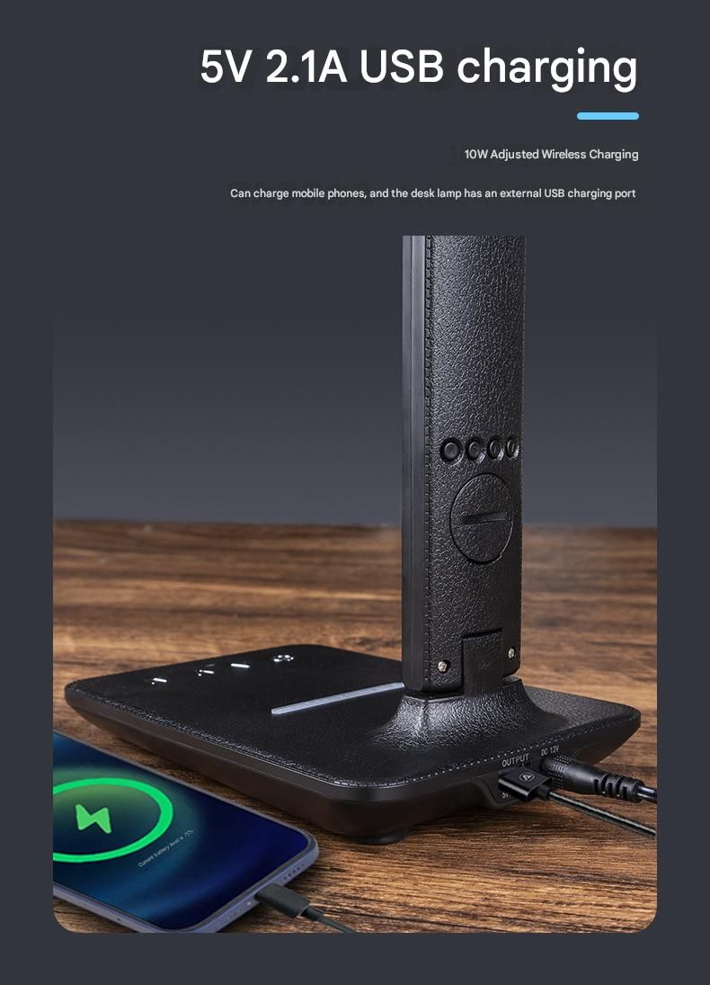 Außenhandel Smartphone Drahtlose Lade Schreibtisch High-End Schreibtisch Lampe Student Spezielle Augenschutz LED Display Schreibtisch Lampe_voghion.com