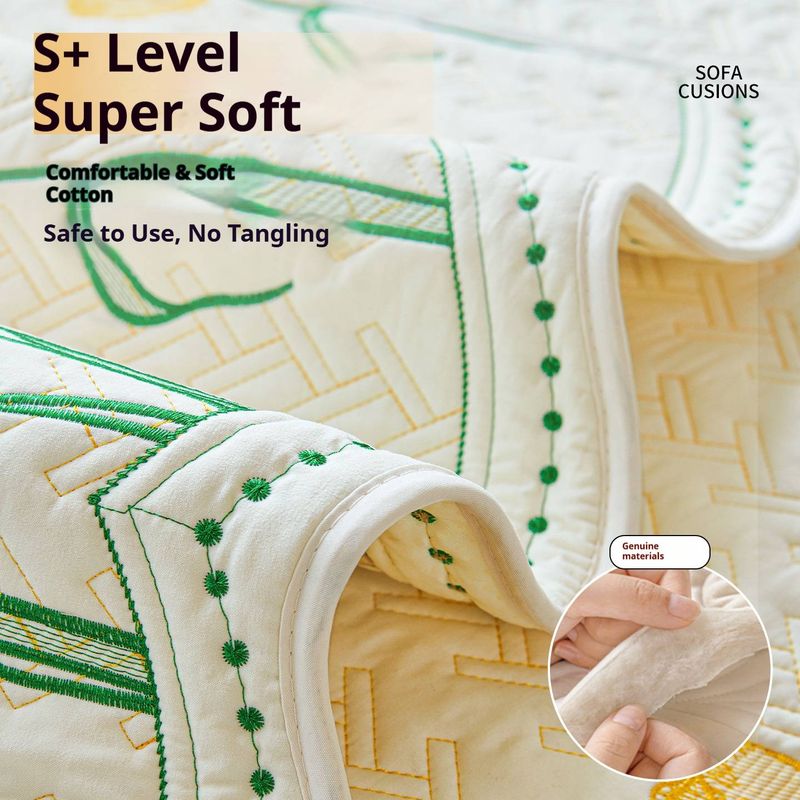 Tulip-Inspired Irregular Sofa Cushion Cover - Washable Cotton, Anti-Slip, Fits Most Sofas (70x70cm To 110x240cm)_voghion.com