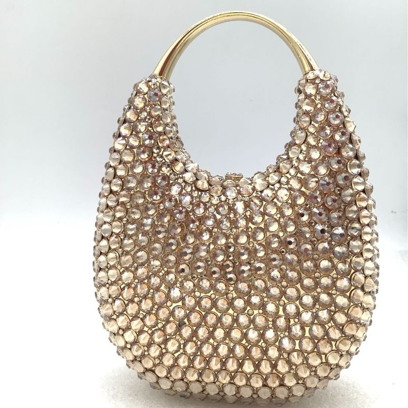 Xiyuan New Style Banquet Clutch Full Rhinestone Handbag Small Square Crystal Inlaid Diamond Evening Bag_voghion.com