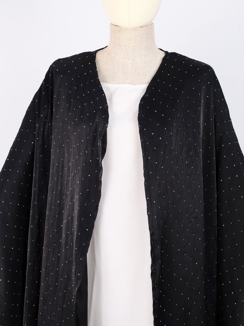 Conjunto de abaya feminino luxuoso e enfeitado – kaftan de manga comprida inspirado em Dubai com lenço de cabeça combinando_voghion.com