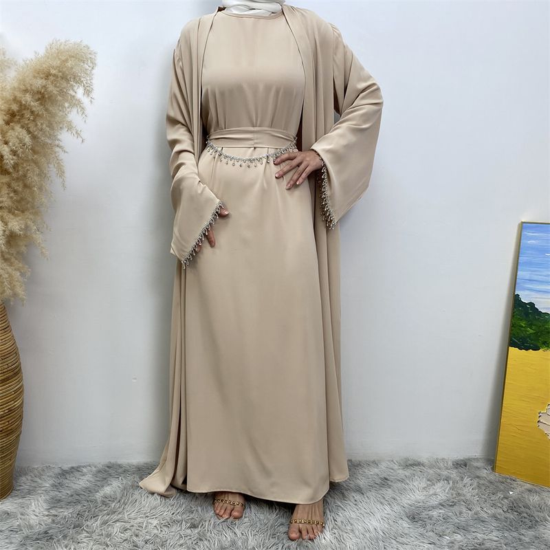 Yeni Müslüman Zarif Abaya Manşet Boncuklu İslam Siyah Elbise Dubai Uzun Kadın Abiye Kaftan Fas Düğün Kaftanı Ramazan_voghion.com