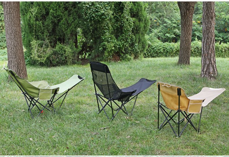 Lounge Chair, Dual-use For Sitting Lying, Lightweight Carrying Nap Bed, Outdoor Camping Folding Chair With Three_voghion.com