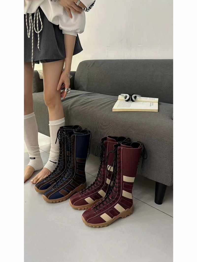 Stivali da boxe da donna BAHONGLY Martin 2025 Stivali da boxe lunghi e sottili con lacci in stile britannico per donna_voghion.com