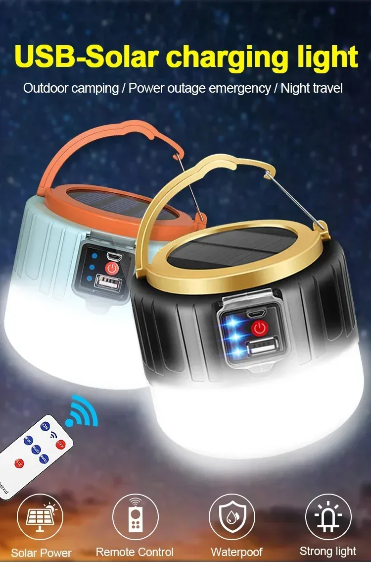 Portable Camping Light Power Bank LED Camping Lanterns Handheld Waterproof Outdoor Tent Light Rechargeable Floodlight Flashlight_voghion.com