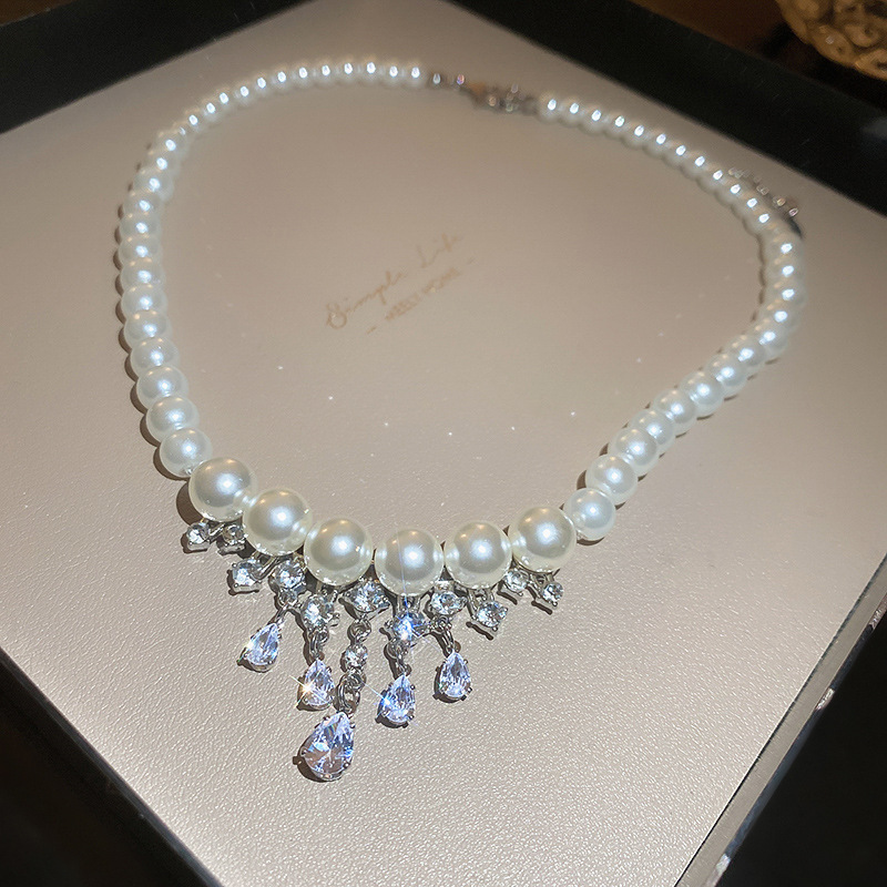 French Style Large Pearl INS Fashion Personality Internet Celebrity Temperament Collarbone Chain Simple Versatile_voghion.com