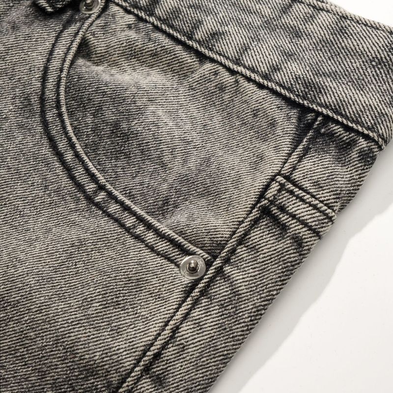 Roupas masculinas American Smoky Gray Tassel 507 Retro Cement Gray Calças Jeans Cleanfit_voghion.com