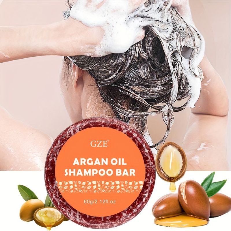 GZE Arganöl-Shampoo-Riegel für trockenes Haar – Sanfte Feuchtigkeitsversorgung – Tropischer Duft – SLS-frei, sulfatfrei, seifenfrei, Zero Waste_voghion.com