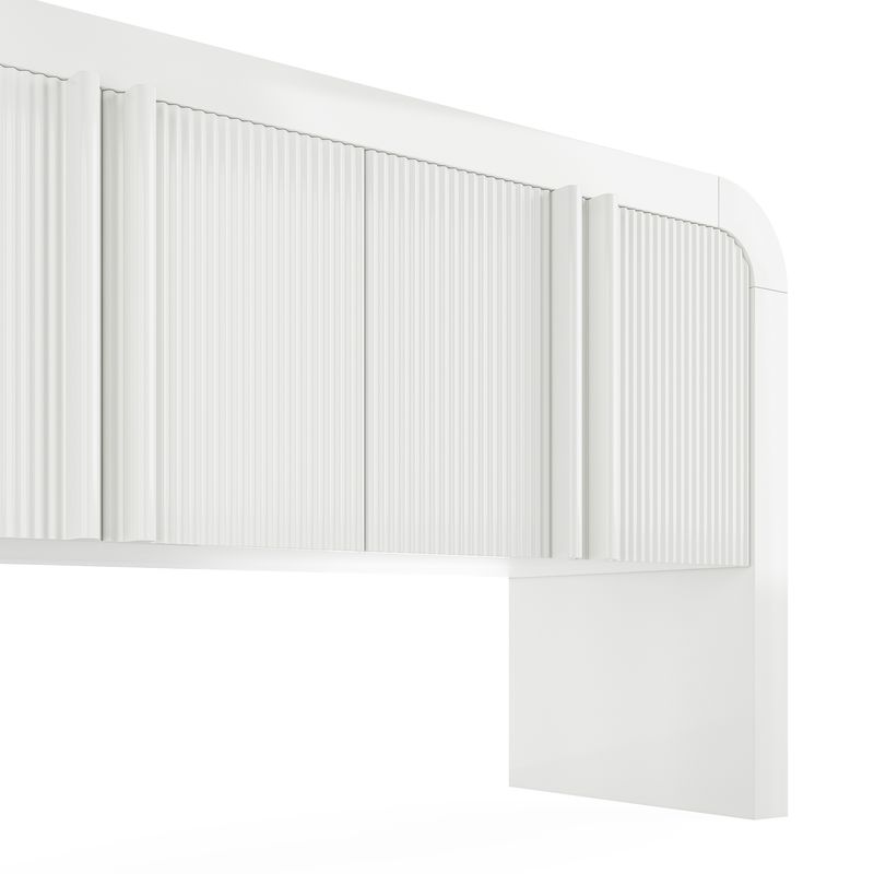 Credenza Weiß Mit Abgerundeter Ecke, Magnetischen Türen, Kippsicherung_voghion.com