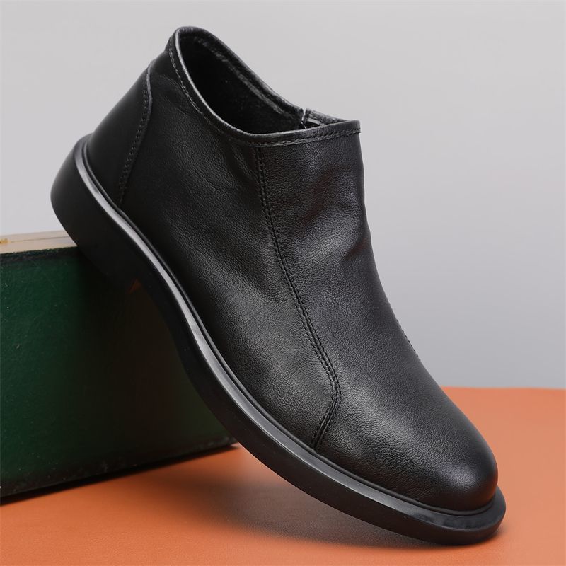 Cowhide Single Layer Low Top Men's Casual Shoes Breathable Genuine Soft Leather Boots Men_voghion.com